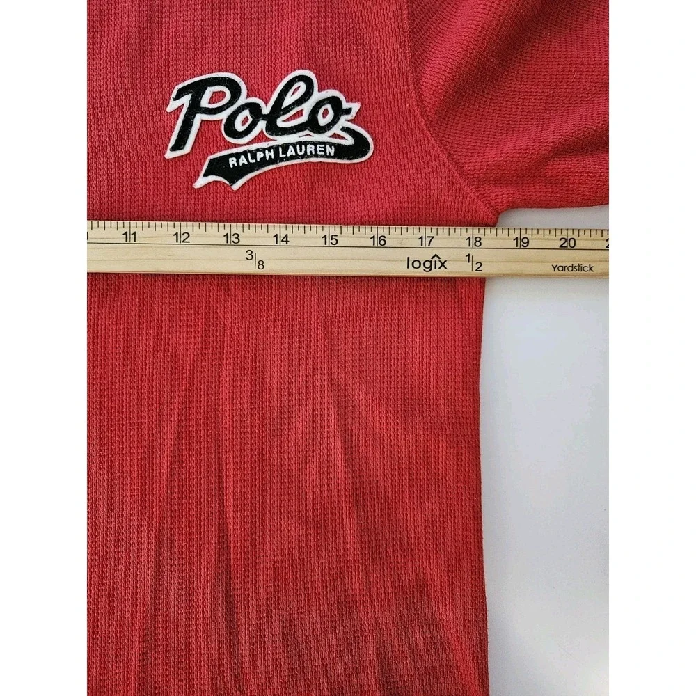 Polo Ralph Lauren Men's Long Sleeve Crew Neck Sleepwear Shirt Red Medium